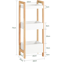 Étagère de rangement multifonctionnelle moderne à 3 niveaux en bois pour salle de bain et salon