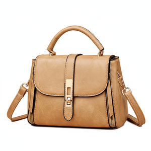 2024 Vintage classique unisexe selle forme sac fourre-tout pur élégant doux PU sac à bandoulière fermeture à glissière Polyester mode sac à main - Product Image 1