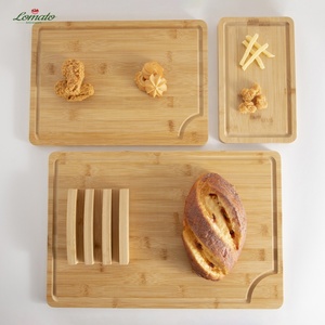Juego de 3 tablas de cortar de bambú pequeñas y grandes carbonizadas orgánicas de primera calidad para cocina a granel con ranura para jugo grabado láser al por mayor - Product Image 3