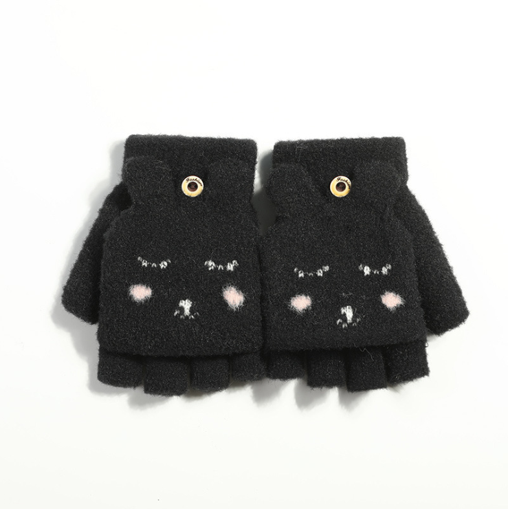 Женские трикотажные перчатки без пальцев с рукавицами и откидной крышкой