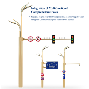 Farola inteligente impermeable personalizada para exteriores 6M 8M IP65 con cámara HD CCTV WIFI equipo de carga - Product Image 6