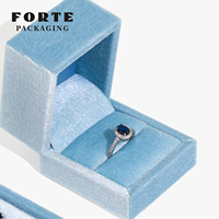FORTE Coffret à bijoux en velours coréen à bord épais et bombé, design de luxe, nouveau modèle, logo personnalisé, vente en gros pour emballage cadeau