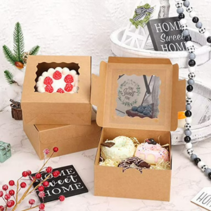 <span class=keywords><strong>Caja</strong></span> <span class=keywords><strong>Rectangular</strong></span> de Papel <span class=keywords><strong>Kraft</strong></span> Ecológica para Pasteles y Galletas con Logotipo Personalizable en Color, Biodegradable y Reciclable - Product Image 3