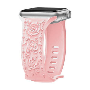 Correa de Reloj de Goma Blanca con Grabado de Flores Upro para Apple Watch Serie 10 de 46 mm, Correa de Reloj de Diseño Transpirable para Mujer - Product Image 4