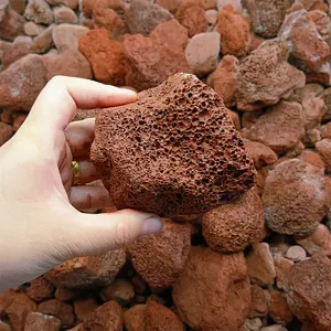 Red Tumbled Aquarium Sand Decorative Basalt Natural Lava Pumice Stone Lava Rock Stone Red Porous Lava Stone