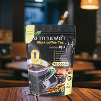Sacs à café personnalisés en aluminium imprimé noir avec fermeture éclair, 250g, 500g, 1kg, finition mate ou brillante, avec valve et fermeture éclair