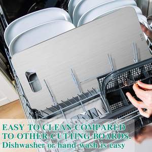 Распродажа, высококачественный разделочный блок разного размера, двухсторонний толстый пищевой 304, разделочная доска из нержавеющей стали для кухни - Product Image 6