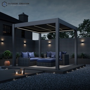 Pérgola Inteligente Ajustable <span class=keywords><strong>de</strong></span> Aluminio para Exteriores, Impermeable, <span class=keywords><strong>3x3</strong></span>, Independiente, con Pantallas Antiviento Opcionales, Persianas y Toldo para Balcón - Product Image 3