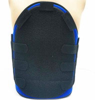 Attelle dorsale TLSO noire et bleue avec système de sangles à anneaux en D et support en forme de bouclier