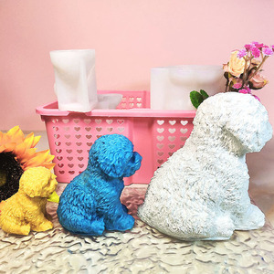 2026 Cute Sitting Teddy Dog Enthusiast Home Decoration Votive Soy Wax Custom Fragrance Handmade Art <b>Candle</b> - Product Image 6