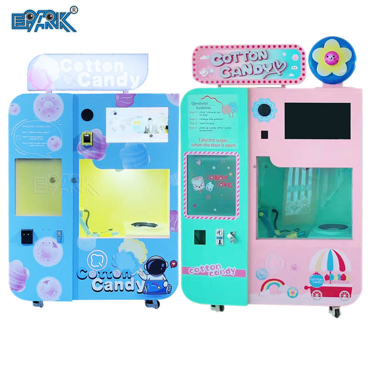 Поддержка многоязычного электрического коммерческого аппарата, профессиональный полностью автоматический торговый автомат для производства хлопковых конфет