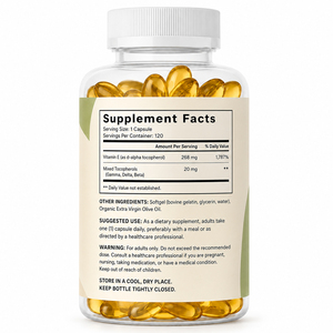 Complément alimentaire en gélules molles de vitamine E pour adultes, marque privée, pour la santé immunitaire et cutanée, soutien antioxydant, certifié GMP (ne convient pas aux nouveau-nés) - Product Image 6
