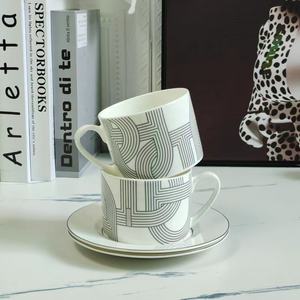 Hot Sale 4pcs Nordic Luxury Black and <b>White</b> Runway Restaurant Set Porcelain <b>Plates</b> with Gift Box - Product Image 4