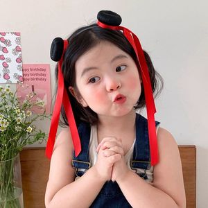 ที่คาดผมทรงผมเด็กสไตล์เนจ่าพร้อมริบบิ้นสีแดงสำหรับเด็กเล่นแต่งกาย - Product Image 3