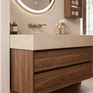 BALOM Minimalist Style Bathroom Cabinet Large Capacity Wood Plywood Melamine MDF Vanity with <b>Smart</b> <b>Mirror</b> OEM Factory - Product Image 2