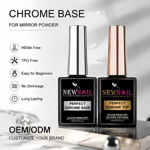 Nouveau Produit Professionnel d'Art pour Ongles 15ml Haute Qualité Gel Transparent de Base Poudre <span class=keywords><strong>Effet</strong></span> <span class=keywords><strong>Miroir</strong></span> Chrome Couche de Base et Couche de Finition - Product Image 3