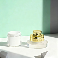 Envase de Crema Facial de Lujo Dorado con Bomba Sin Aire, Tapa de Rosca de Plástico Acrílico de Doble Capa, 30ml 50ml, Envase Cosmético