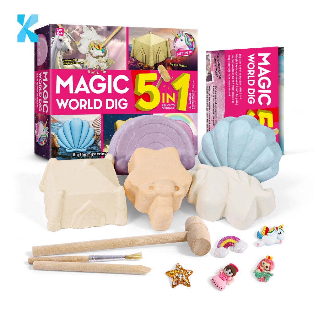 5 dans 1 kit magique de fouilles du monde
