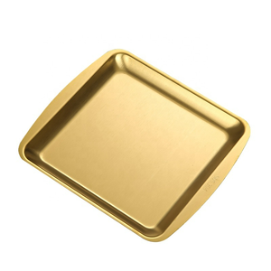 Barbecue <strong>Desserts</strong> Fruit Japanese Sushi Flat Plates <strong>Square</strong> Food <strong>Trays</strong> Stainless Steel 201/304 Dishes and Dinner Plates - Product Image 1