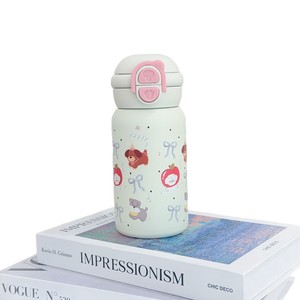 316 Stainless Steel Insulated Water <b>Bottle</b> 500Ml Cartoon Design Dual Straw For Children - Product Image 4
