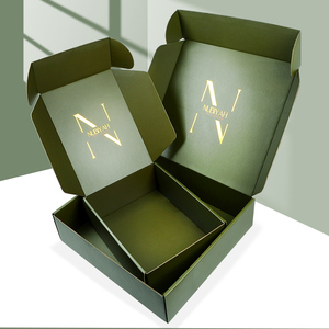 Boîte de papier cosmétique vert mat, boîte de papier avec Logo imprimé des deux côtés, feuille <span class=keywords><strong>d</strong></span>'<span class=keywords><strong>or</strong></span> - Product Image 6
