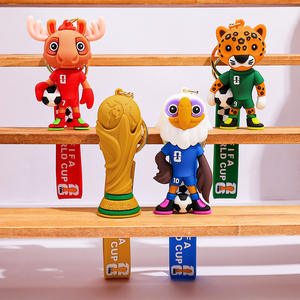 Porte-clés 3D en silicone, figurine mascotte de football <span class=keywords><strong>Coupe</strong></span> <span class=keywords><strong>du</strong></span> <span class=keywords><strong>Monde</strong></span> 2026, breloque de chaussure de dessin animé, pendentif de sac à dos, cadeau pour voiture, DIY - Product Image 1