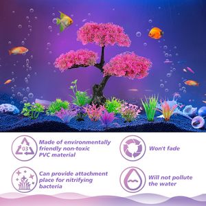 <span class=keywords><strong>Aquarium</strong></span> Kunstplanten Roze Kersenbloesemboom Decoratie Set voor Goudvis <span class=keywords><strong>Betta</strong></span> Tank Accessoires - Product Image 3