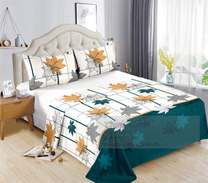 Set di Lenzuola Stampate 100% Cotone King Size con Motivi Floreali e 2 Federe, Usa e Getta e Pieghevoli per Casa e Hotel - Product Image 3