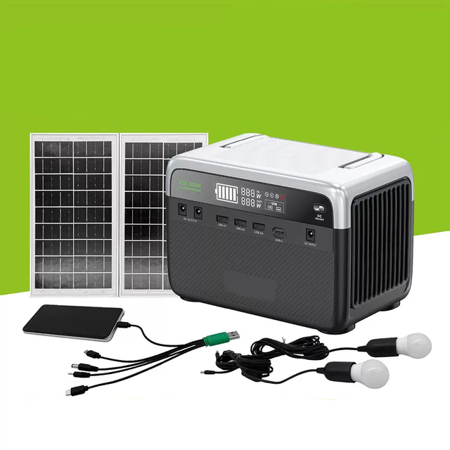 300W Portable Station 600W Peak Solar Generator MPPT 230Wh LiFePO4 Battery Pure Sine Wave Solar Panel Outdoor Camping Emergency