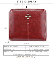 Dompet Wanita Baellerry Multi Slot Kartu Bahan Kulit PU Berlapis Minyak Portemonnaie Femme Grosir Dompet Mini Lucu untuk Wanita
