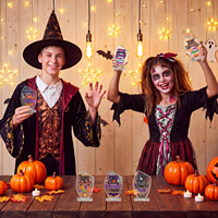Plaques de récompense en acrylique transparent pour Halloween, trophées de concours d'Halloween pour les gagnants de Trunk or Treat, fournitures de prix pour fêtes d'Halloween