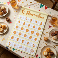 Calendrier du Ramadan en feutre à suspendre, 613079, compte à rebours de 30 jours avec phases lunaires pour la décoration du Ramadan