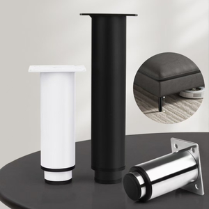 Kaki Kabinet Logam yang Dapat Disesuaikan 8-25cm untuk Pengganti Penyangga Furnitur Kaki Furnitur Teleskopik Putih Kaki Sofa Baja Tahan Karat - Product Image 1