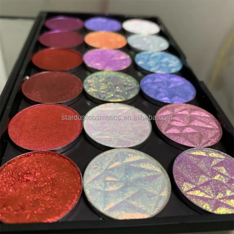 Duochrome Chameleon Multichrome Eyeshadow Palette Strong Color Changing Pigmented Trichrome Eye Shadows