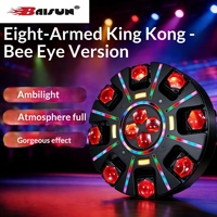 Projecteur de scène DJ LED DMX Stroboscope 8 bras Bee Eye 180W RGBW Laser Lumière de fête à télécommande à tête mobile pour Mariage et Soirée Disco