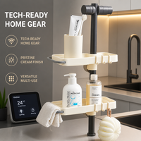 Support de Robinet en Plastique Authentique sur Pied pour Égouttoir à Vaisselle et Rangement d'Éponges et de Savon