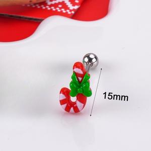 Anneaux de <span class=keywords><strong>piercing</strong></span> en acier inoxydable 316L avec zircon couleur bonbon, motif Père Noël de Noël, pour mariage et bijoux de corps - Product Image 6