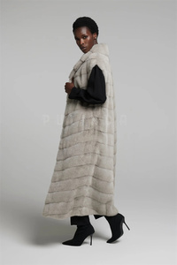 Gilet <span class=keywords><strong>in</strong></span> Pelliccia di <span class=keywords><strong>Visone</strong></span> Argento Blu a Lunghezza Intera, Lussuoso Gilet <span class=keywords><strong>in</strong></span> Pelliccia di <span class=keywords><strong>Visone</strong></span> Grigio Senza Maniche per Donna, Cappotto <span class=keywords><strong>in</strong></span> <span class=keywords><strong>Visone</strong></span> con Scollo a V per Interni Invernali - Product Image 3