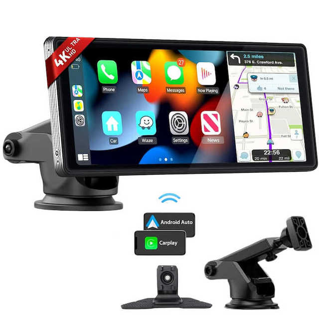 10.26 Inch Portable Wireless Smart Carplay Screen HD Mirror Link Display 1-Year Warranty