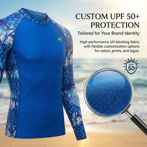 Chemise de bain UV pour hommes, manches longues, protection contre les éruptions cutanées, imperméable, séchage rapide, pour le surf, la natation, la plongée, la plongée avec tuba, le paddle board, la plage - Product Image 3