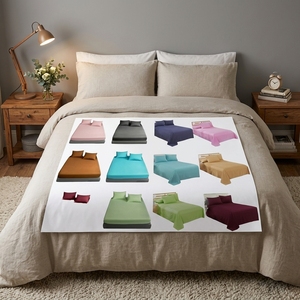 Textile Trends 4-Piece <strong>Flannelette</strong> <strong>Sheets</strong> Set (Fitted <strong>Sheet</strong> 25cm 2 <strong>Flat</strong> <strong>Sheets</strong> Matching Pillowcases) 100% Brushed Cotton Flannel - Product Image 5