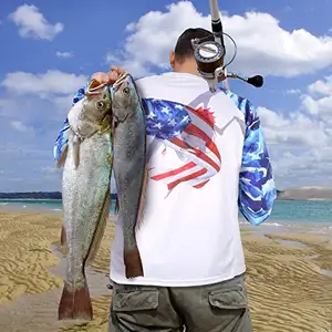 China Wholesale Custom Logo 100% Polyester Quick Dry Uv Sun Protection Men Long Sleeve Fishing T Shirts