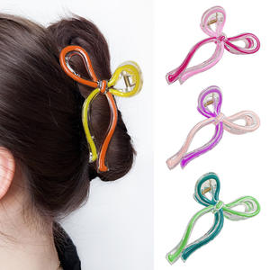 กิ๊บติดผมโบว์หลากสี ขนาด 11 ซม. โบว์ใหญ่หรูหรา ขนาด 13 ซม.  อุปกรณ์เสริมผมทำจากพลาสติกและวัสดุ PC สำหรับเด็กผู้หญิง - Product Image 2