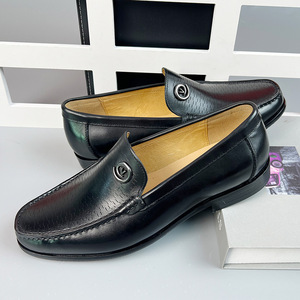 Mocasines para hombre con punta cuadrada, de cuero genuino, transpirables, informales, para invierno, con decoración de hebilla - Product Image 2