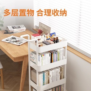 Multi Layer Storage <b>Rack</b> 5 Tier Movable With Wheels For Kitchen Bathroom Bookshelf <b>Utility</b> Cart Standing Type PP Material - Product Image 2