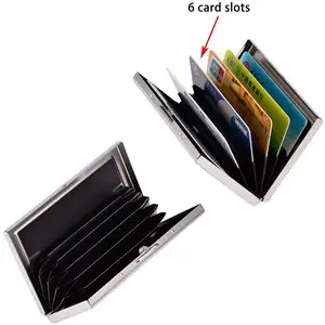 Anti-theft ID Holder Porte Carte Thin Aluminium Metal Wallets Pocket Case Bank Women Men Credit Card Box