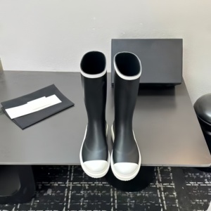 Botas de Lluvia de Cuero para Mujer, Formales, Sólidas, Altas, Impermeables, con Punta Reforzada y Suela Gruesa, para Otoño/Invierno - Product Image 5