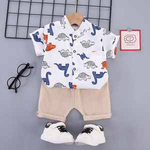 Ensemble de shorts pour bébés et garçons de 1 à 4 ans, vêtements pour enfants, chemise boutonnée, shorts, vêtements pour enfants - Product Image 2