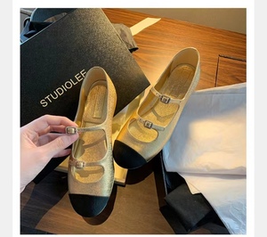 Chaussures plates vintage Mary Jane pour femmes, style <span class=keywords><strong>ballerines</strong></span>, bout rond, en <span class=keywords><strong>cuir</strong></span> noir - Product Image 4