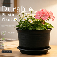 Pot de fleurs en PP épaissi avec trou de drainage, design minimaliste, durable, capacité de 1,2 L pour le jardinage, les plantes succulentes à la maison